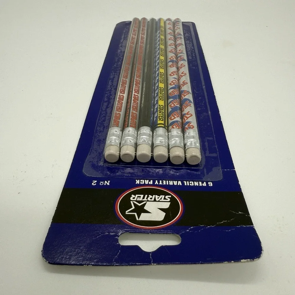 Vintage Starter #2‎ Pencils 6 Pack Metallic Logo NIB 2001 Y2K School